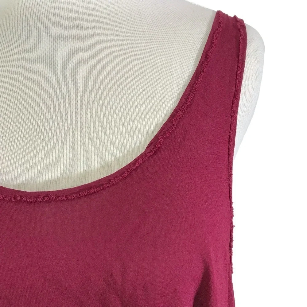 Intimately Free People Burgundy Trapeze Hem Hi Low Swing Tank Lace Size Medium - Picture 6 of 10